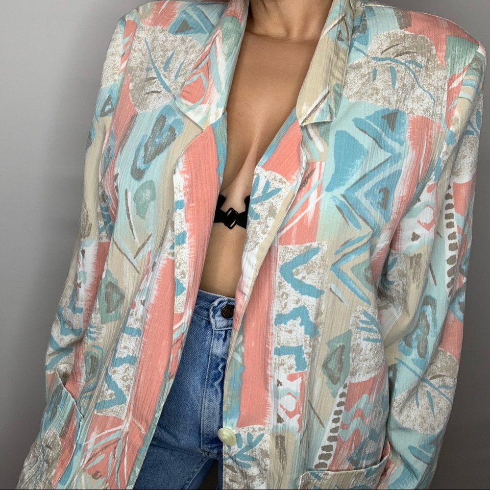 80s-90s Vintage Oversized Pastel Blazer